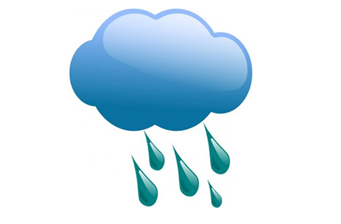 Drawing of the rain lashing down.