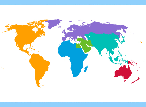 Map of the world representing UK-International Links