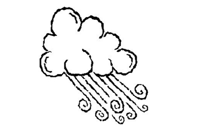 Drawing of the wind blowing.