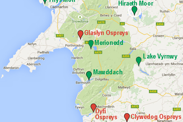 Wales Osprey Risk Zone Map